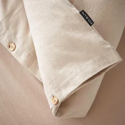 Housse de couette flanelle de coton (140 x 200 cm) Nina Beige