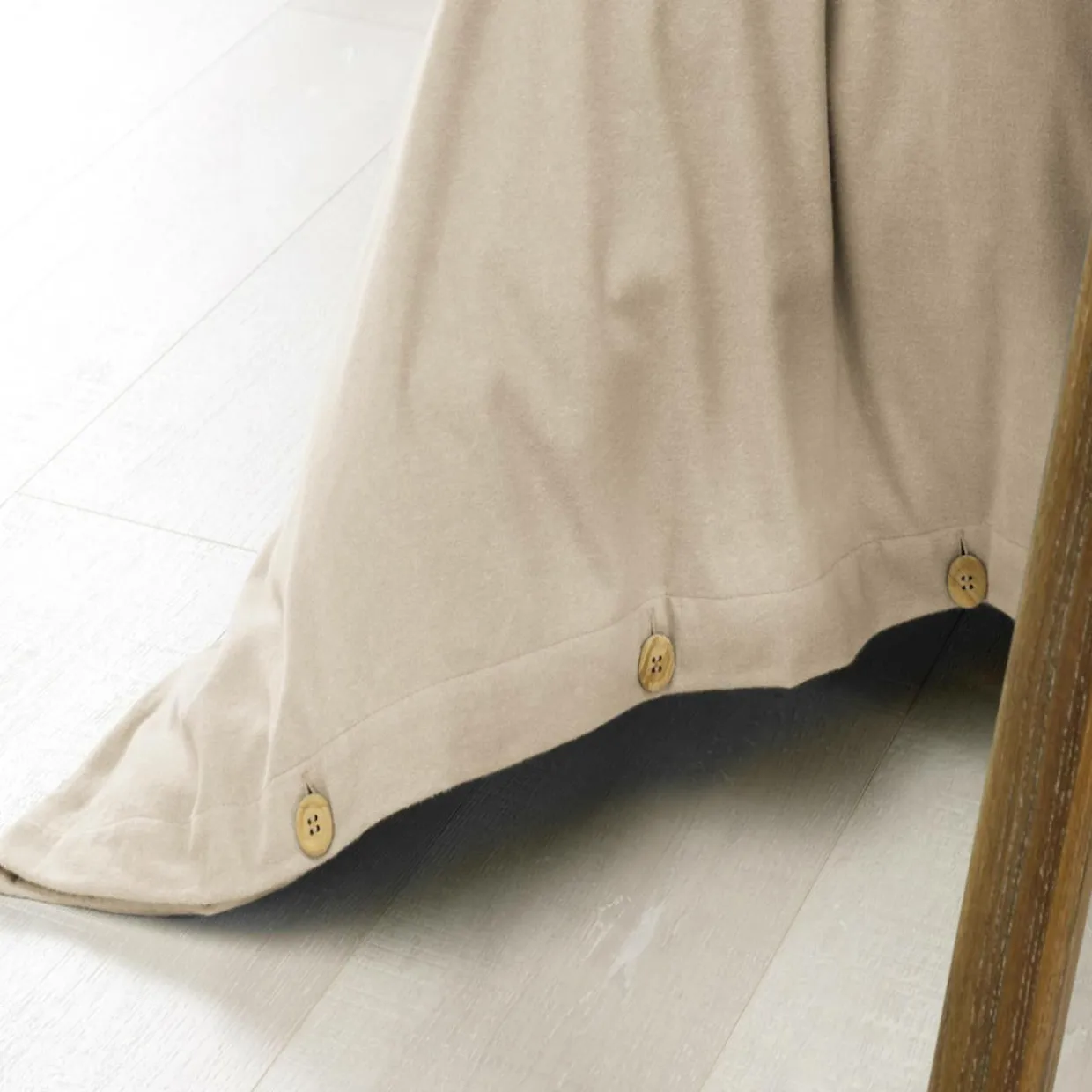 Housse de couette flanelle de coton (140 x 200 cm) Nina Beige
