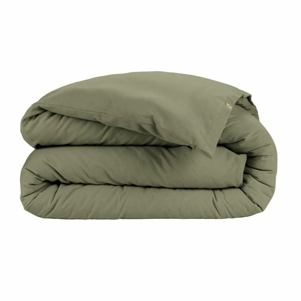 Housse de couette flanelle de coton (140 x 200 cm) Nina Vert romarin