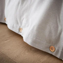 Housse de couette flanelle de coton (200 x 200 cm) Nina Gris clair