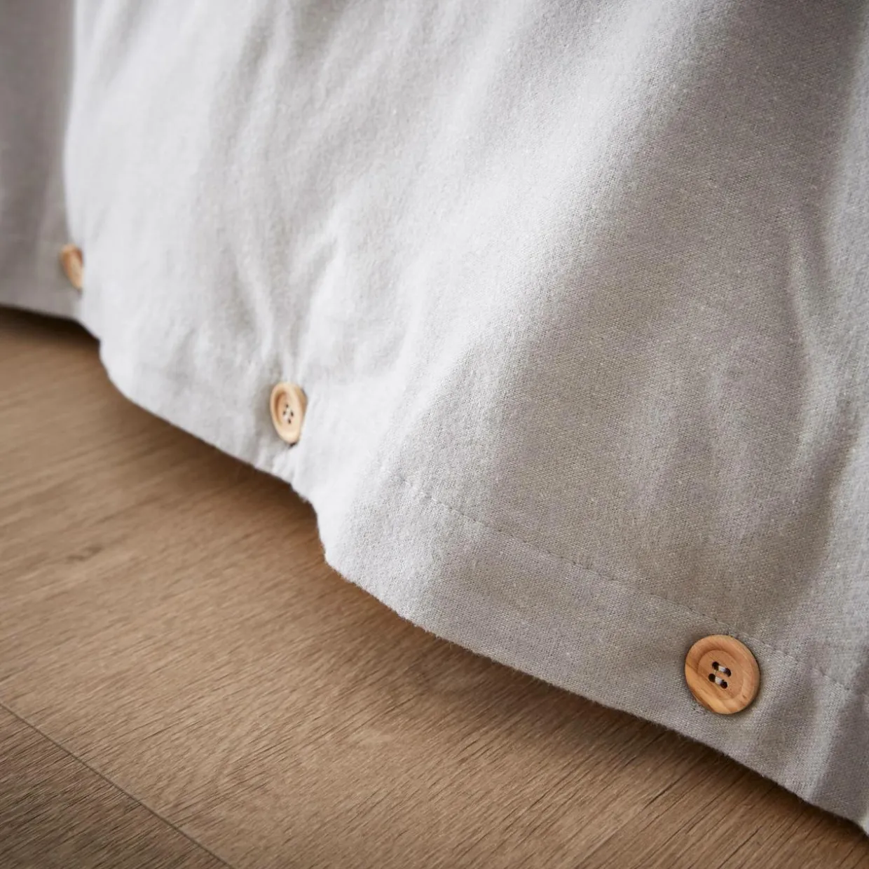 Housse de couette flanelle de coton (200 x 200 cm) Nina Gris clair