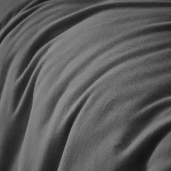 Housse de couette flanelle de coton (240 x 220 cm) Nina Gris anthracite