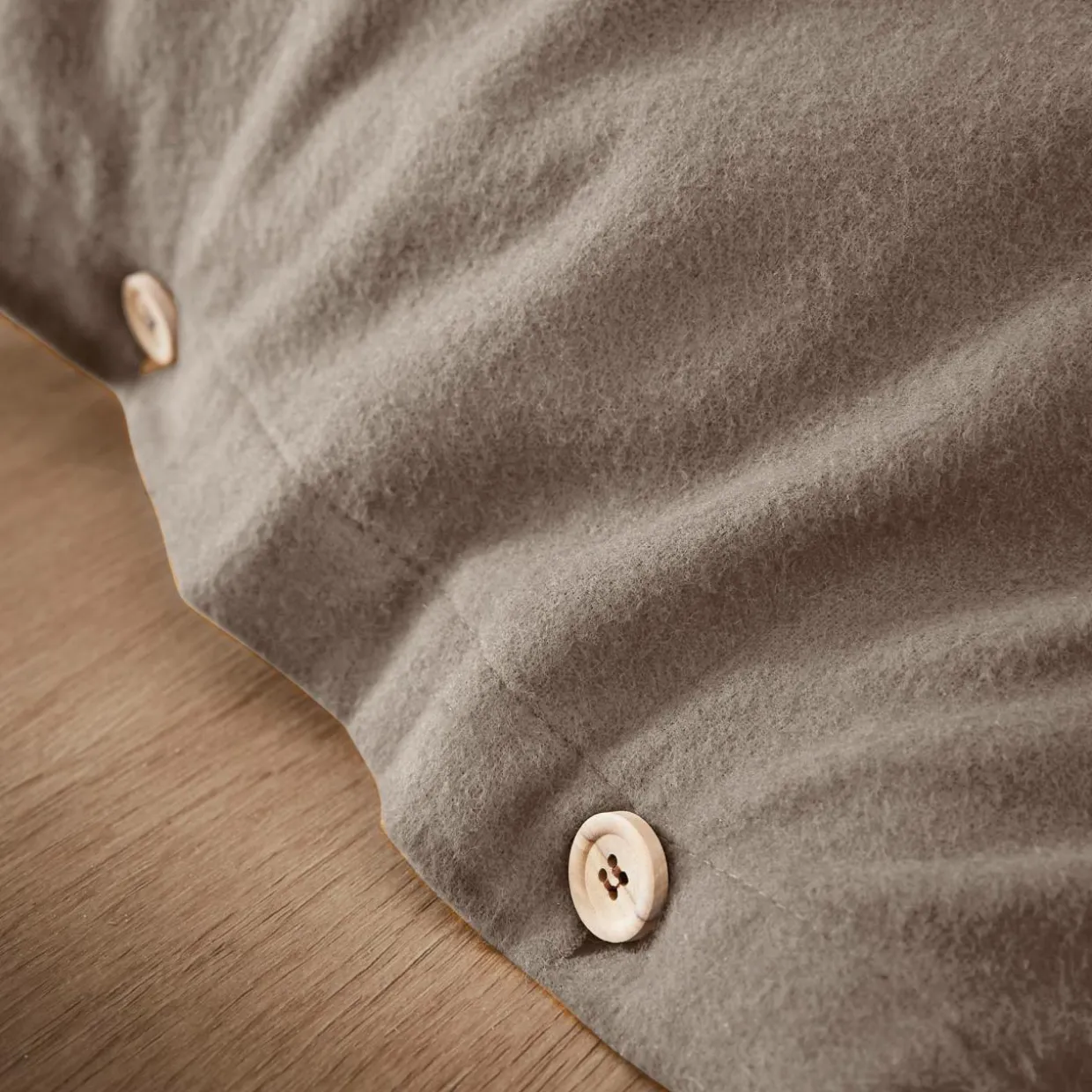 Housse de couette flanelle de coton (260 x 240 cm) Nina Ficelle