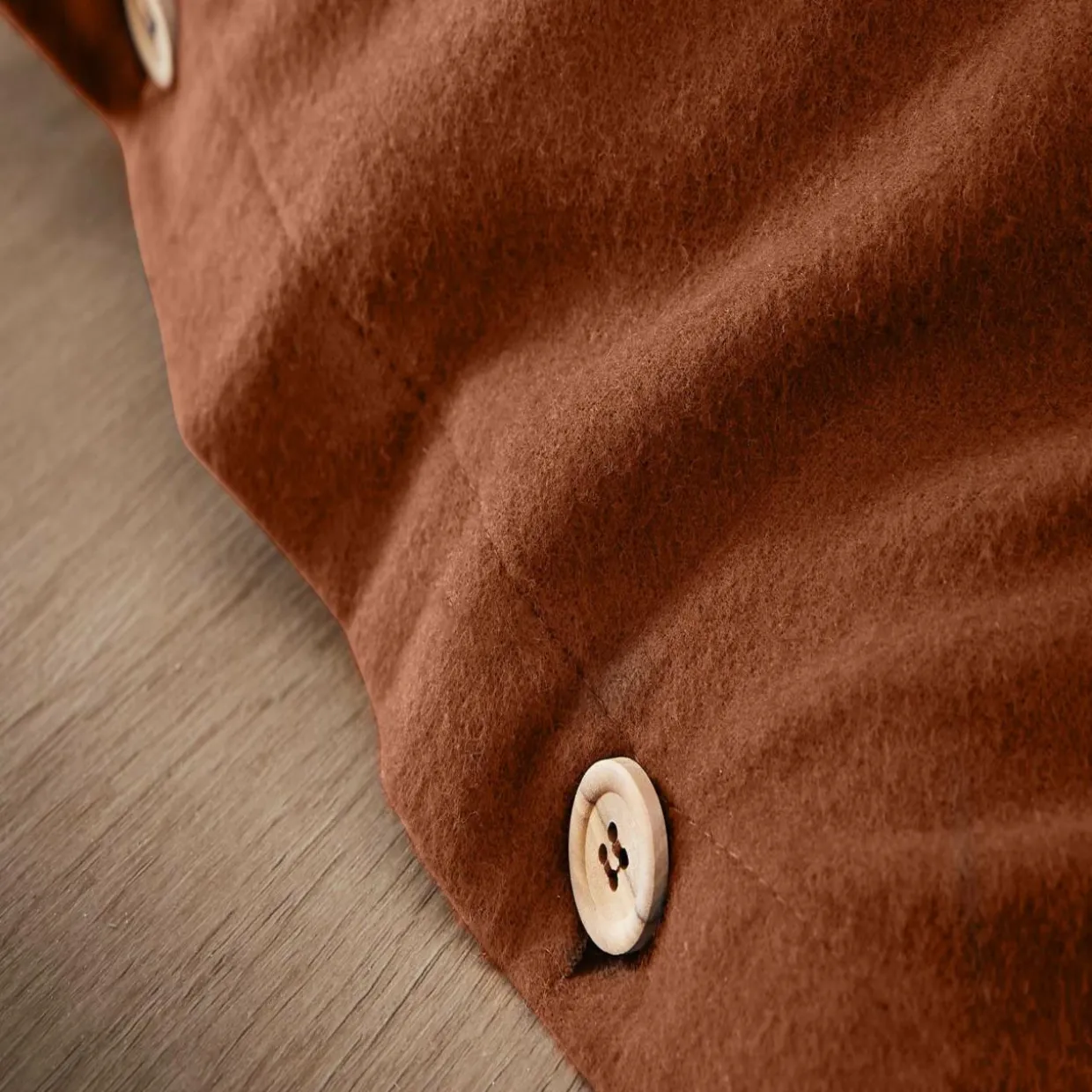 Housse de couette flanelle de coton (200 x 200 cm) Nina Terracotta