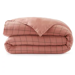 Housse de couette gaze de coton (200 x 200 cm) Gaïa Match Rose pêche