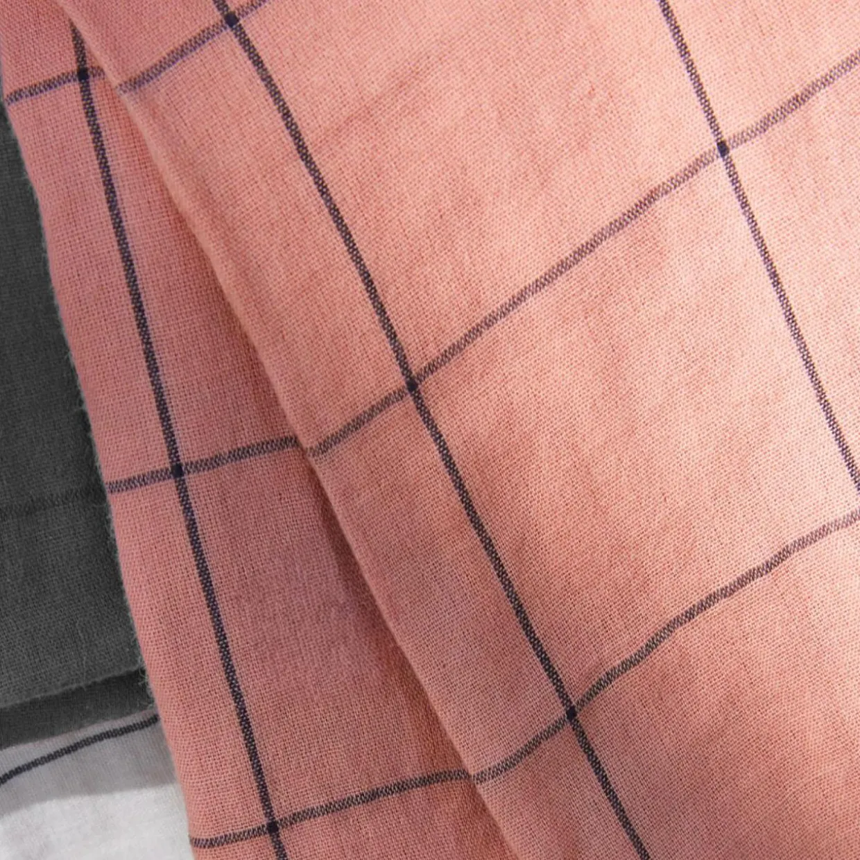 Housse de couette gaze de coton (140 x 200 cm) Gaïa Match Rose pêche