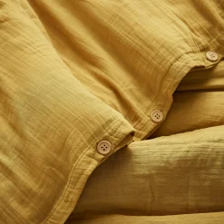 Housse de couette gaze de coton (140 x 200 cm) Gaïa Jaune safran