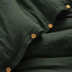 Housse de couette gaze de coton (140 x 200 cm) Gaïa Vert sapin