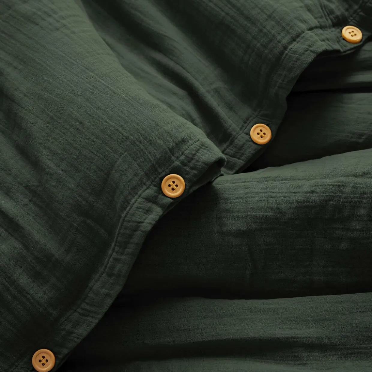 Housse de couette gaze de coton (140 x 200 cm) Gaïa Vert sapin