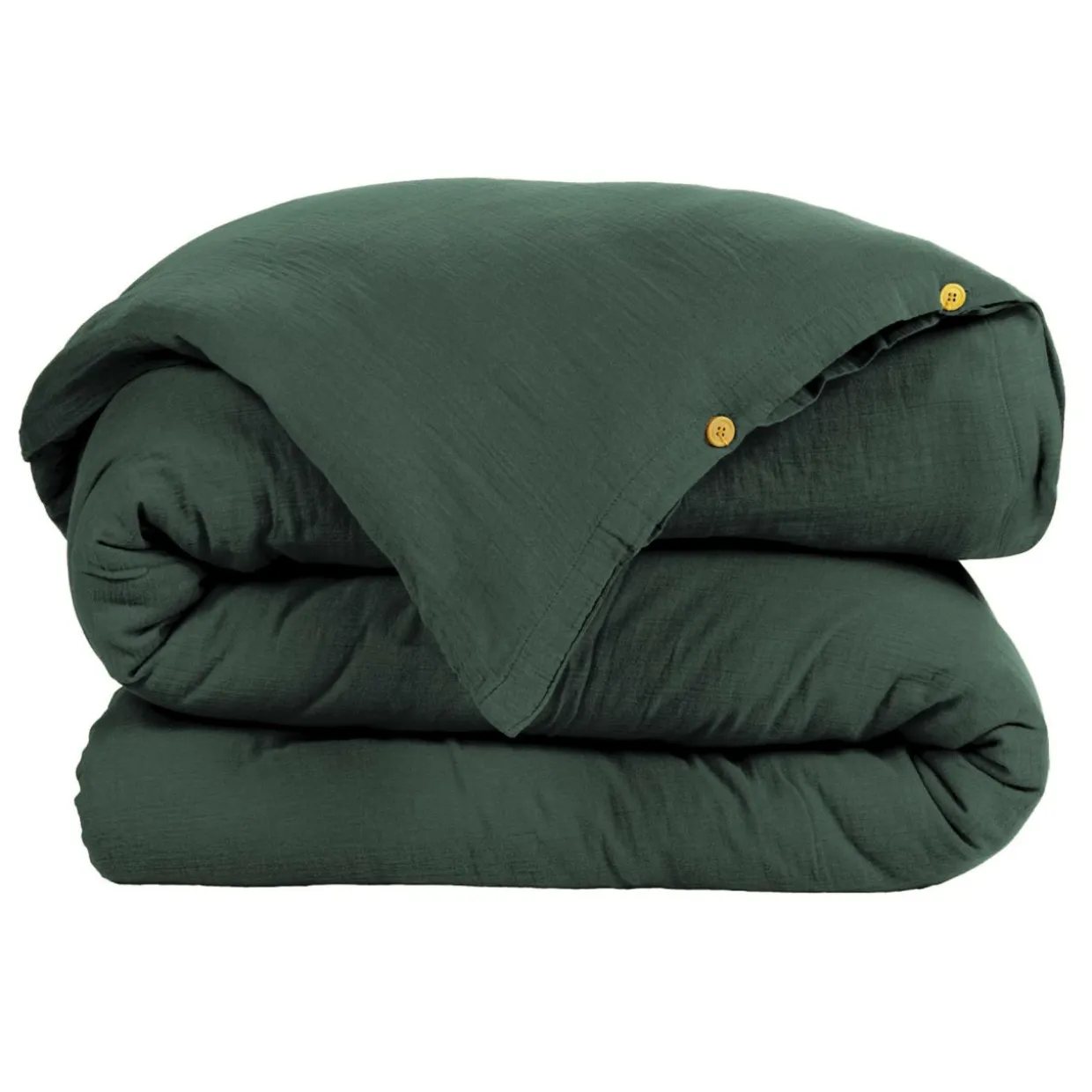 Housse de couette gaze de coton (140 x 200 cm) Gaïa Vert sapin