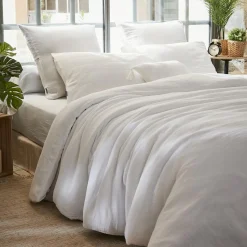 Housse de couette gaze de coton (280 x 240 cm) Gaïa Blanc chantilly