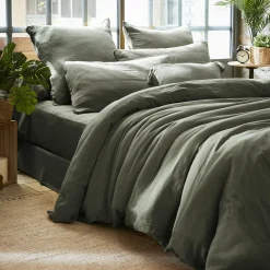 Housse de couette gaze de coton (200 x 200 cm) Gaïa Vert romarin