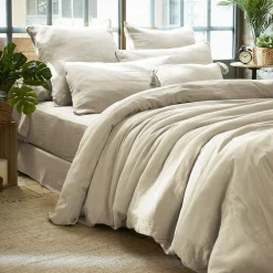 Housse de couette gaze de coton (240 x 220 cm) Gaïa Beige pampa