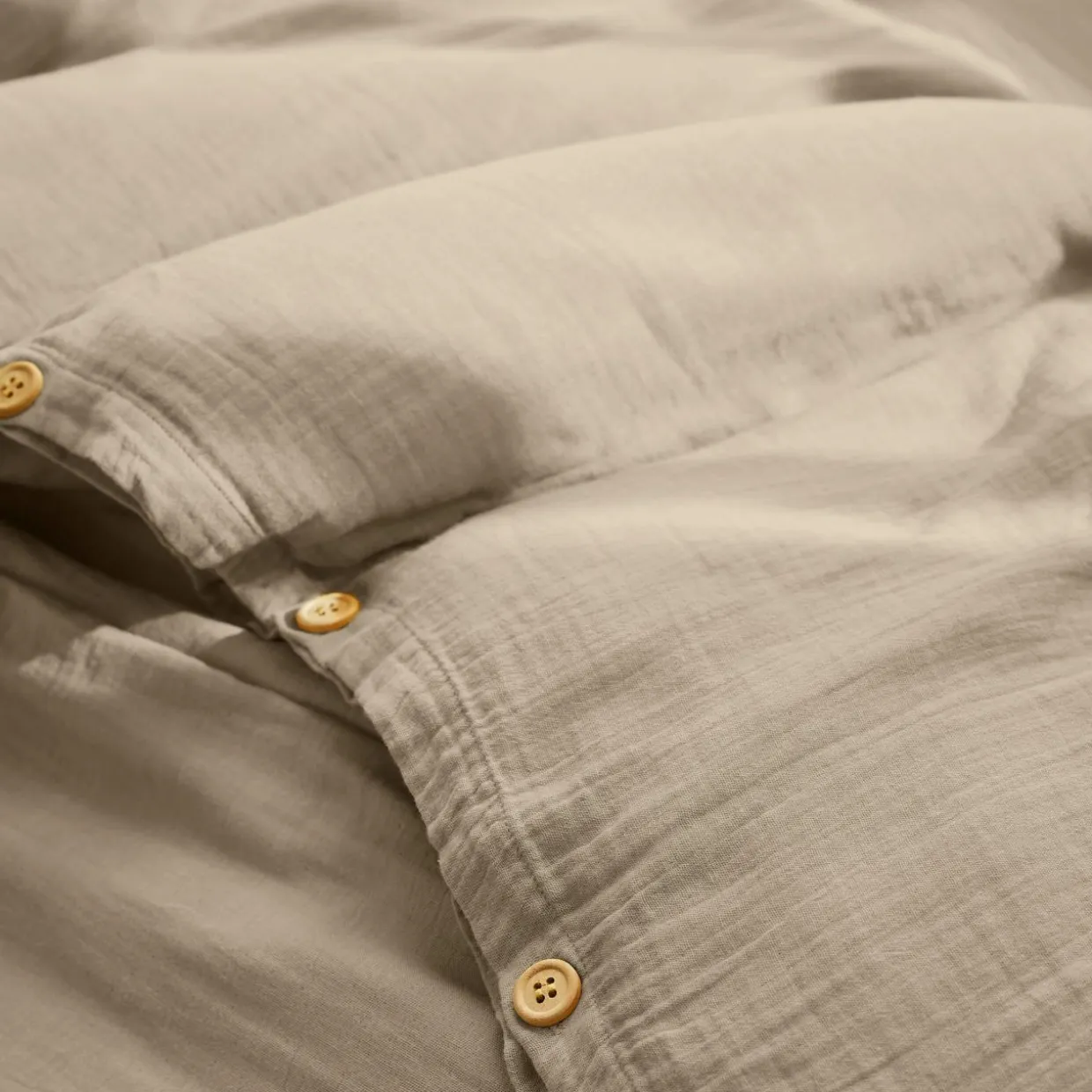 Housse de couette gaze de coton (240 x 220 cm) Gaïa Ficelle