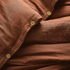 Housse de couette gaze de coton (280 x 240 cm) Gaïa Terracotta