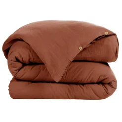 Housse de couette gaze de coton (280 x 240 cm) Gaïa Terracotta