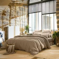 Housse de couette gaze de coton (260 x 240 cm) Gaïa Ficelle