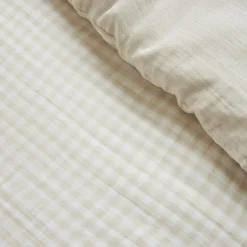 Housse de couette gaze de coton (240 x 220 cm) Gaïa vichy Beige