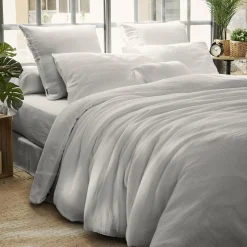 Housse de couette gaze de coton (260 x 240 cm) Gaïa Gris nuage