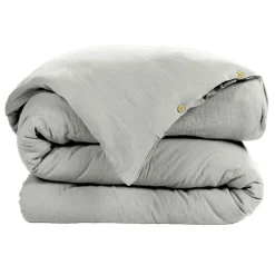 Housse de couette gaze de coton (240 x 220 cm) Gaïa Gris nuage