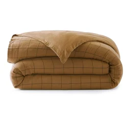 Housse de couette gaze de coton (260 x 240 cm) Gaïa Match Camel