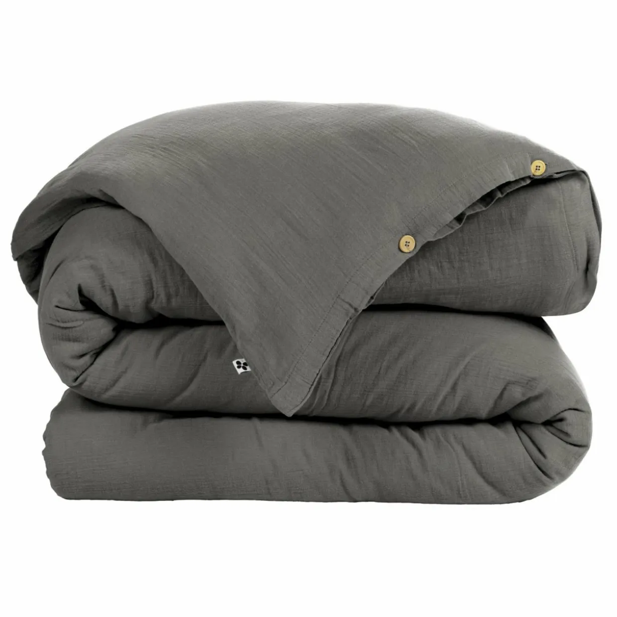 Housse de couette gaze de coton (280 x 240 cm) Gaïa Gris granit
