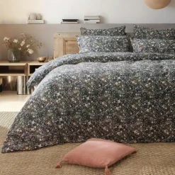 Housse de couette gaze de coton (200 x 200 cm) Constance Bleu nuit