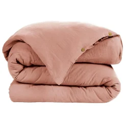 Housse de couette gaze de coton (140 x 200 cm) Gaïa Rose pêche