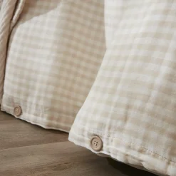 Housse de couette gaze de coton (200 x 200 cm) Gaïa vichy Beige