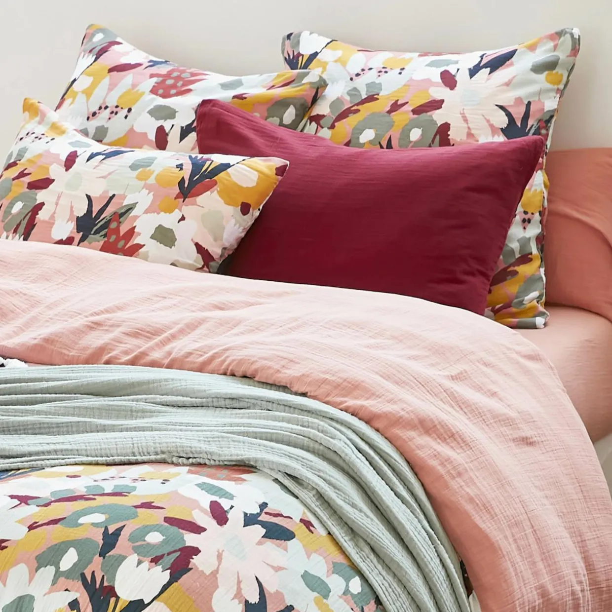 Housse de couette gaze de coton (140 x 200 cm) Azel Multicolore