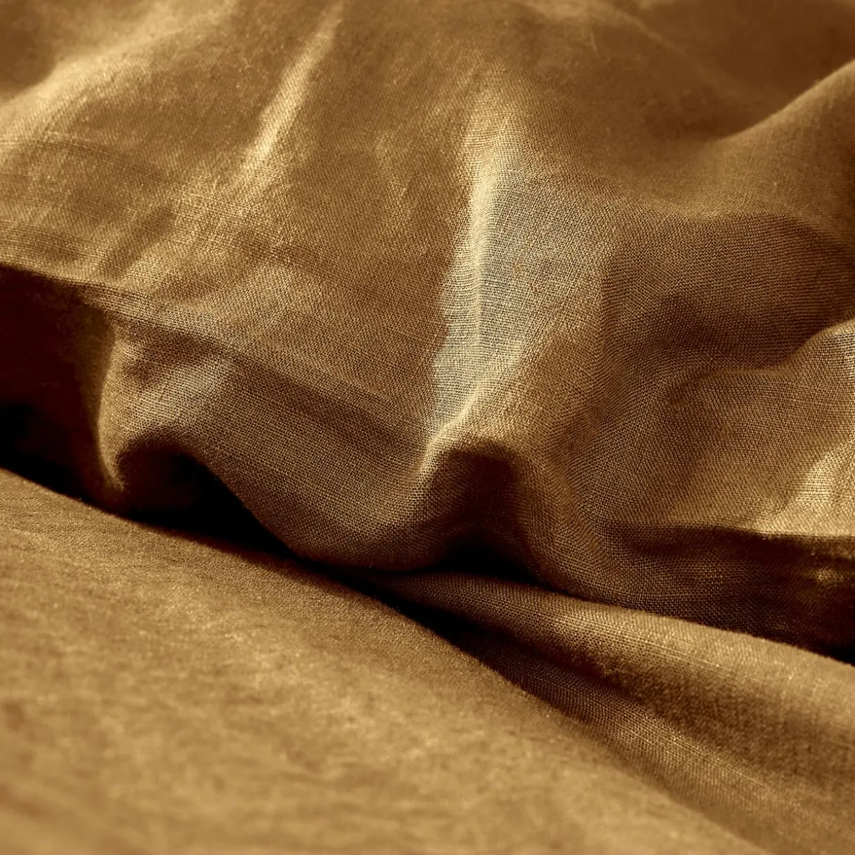 Housse de couette lin lavé (260 x 240 cm) Louise Caramel