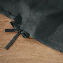 Housse de couette lin lavé (260 x 240 cm) Louise Gris ardoise