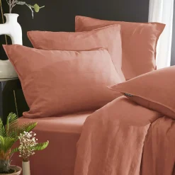 Housse de couette lyocell Tencel™ lavé (260 x 240 cm) Olivia Terracotta