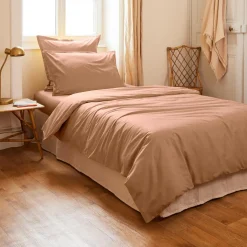 Housse de couette percale de coton (140 x 200 cm) Cali Rose pêche
