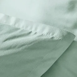 Housse de couette percale de coton (140 x 200 cm) Cali Vert eucalyptus