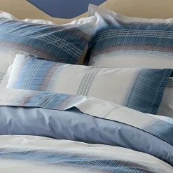 Housse de couette percale de coton (240 x 220 cm) Esteban Bleue
