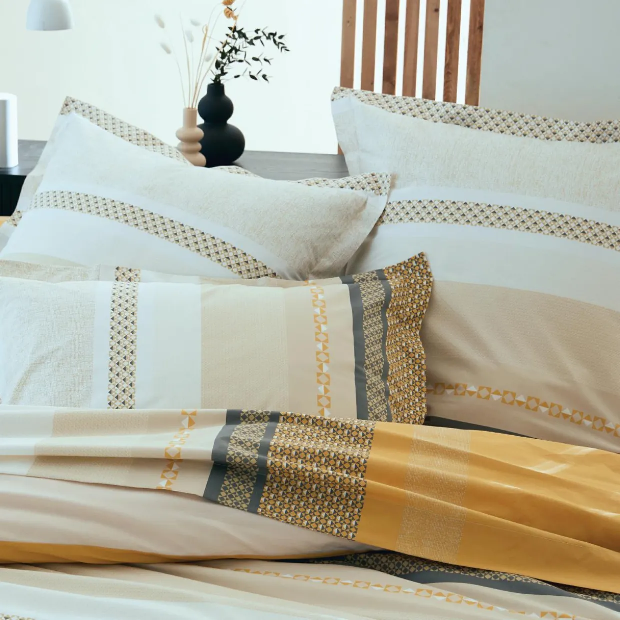 Housse de couette percale de coton (200 x 200 cm) Marlow Jaune