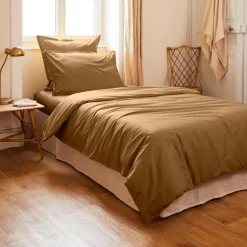 Housse de couette percale de coton (140 x 200 cm) Cali Camel
