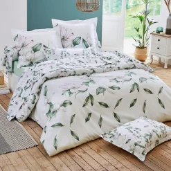 Housse de couette percale de coton (200 x 200 cm) Magnolia Vert sauge