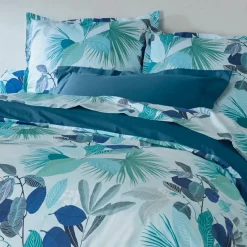 Housse de couette percale de coton (200 x 200 cm) Moorea Bleue