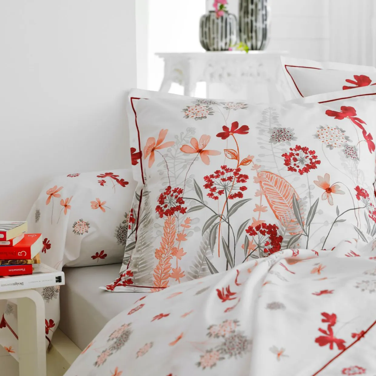 Housse de couette percale de coton (200 x 200 cm) Petite Folie Rouge