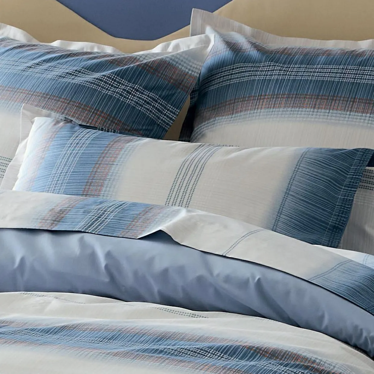 Housse de couette percale de coton (200 x 200 cm) Esteban Bleue