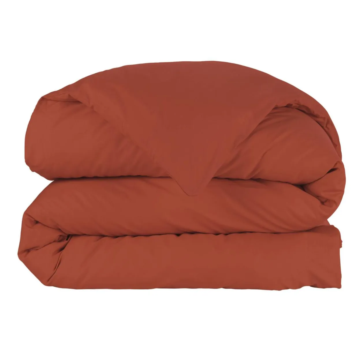 Housse de couette percale de coton (260 x 240 cm) Cali Terracotta