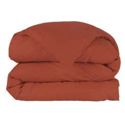 Housse de couette percale de coton (240 x 220 cm) Cali Terracotta