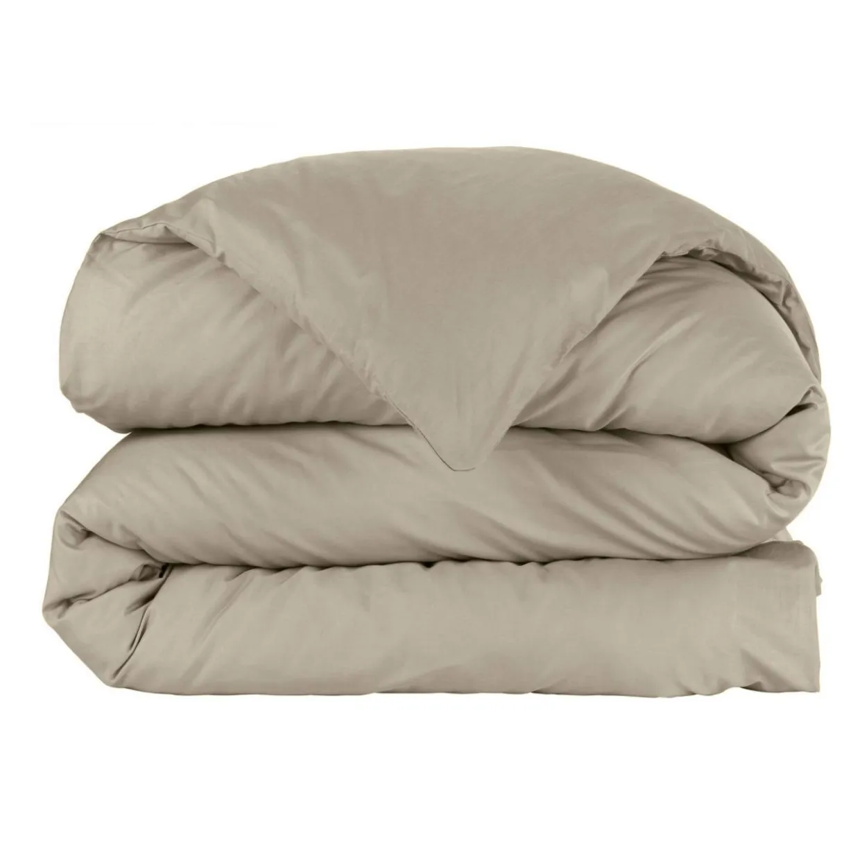 Housse de couette percale de coton (260 x 240 cm) Cali Taupe