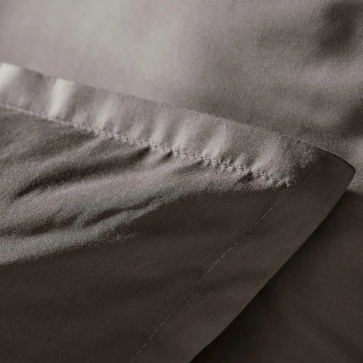 Housse de couette percale de coton (280 x 240 cm) Cali Gris anthracite