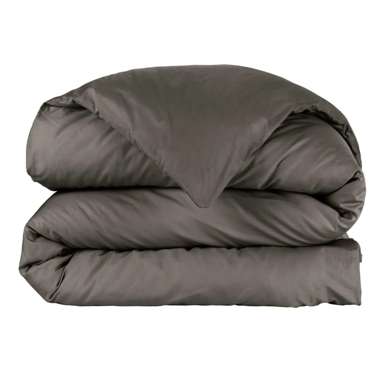 Housse de couette percale de coton (280 x 240 cm) Cali Gris anthracite