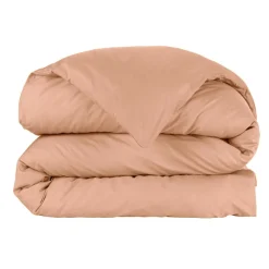 Housse de couette percale de coton (280 x 240 cm) Cali Rose pêche
