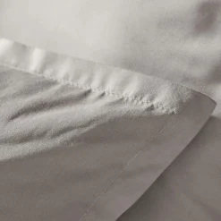Housse de couette percale de coton (260 x 240 cm) Cali Gris clair