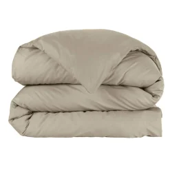 Housse de couette percale de coton (140 x 200 cm) Cali Taupe